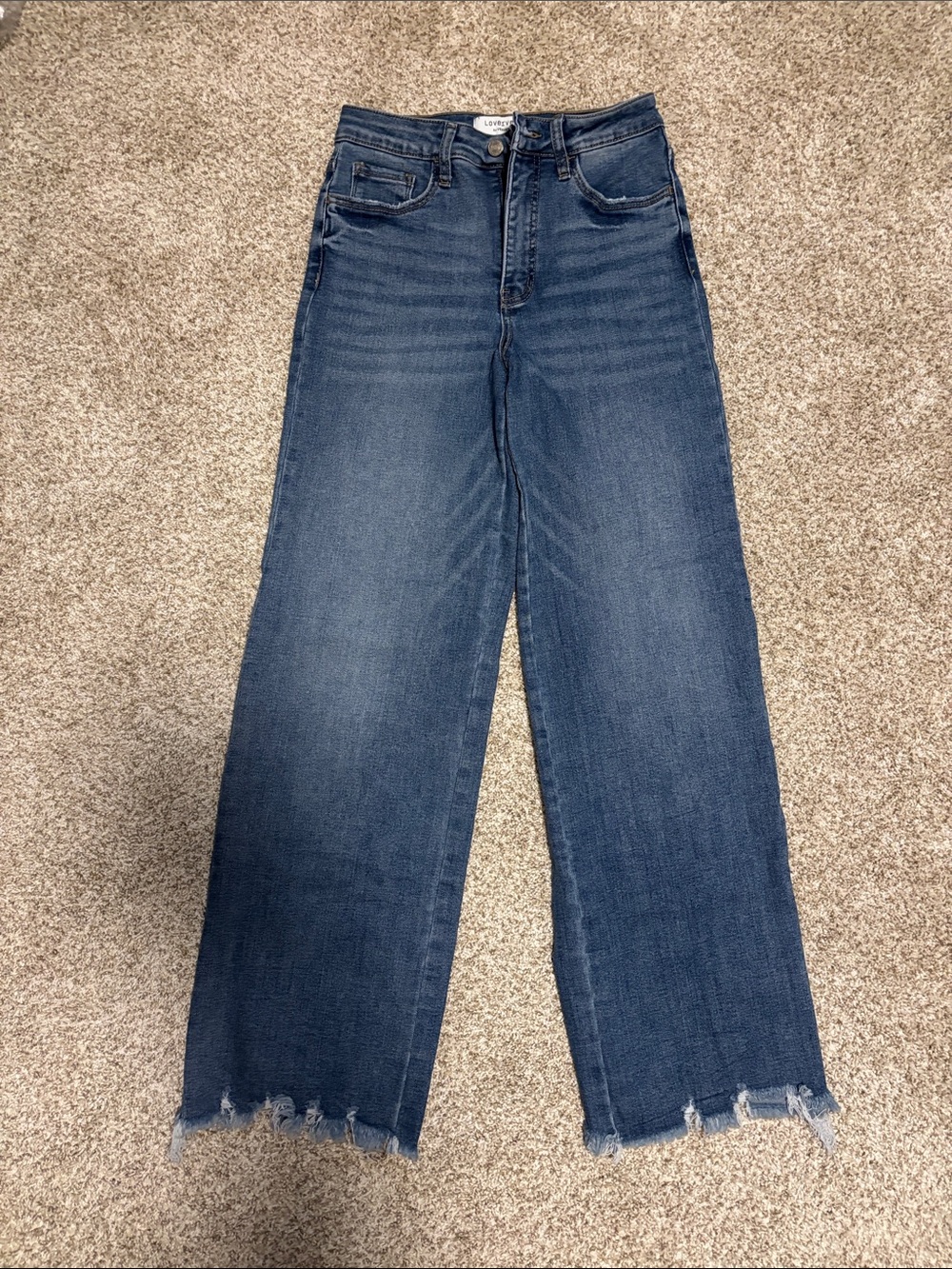 Lovervet Wide-Leg High-Rise Jeans in Dark Blue Wash
